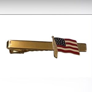 Vintage Costume American Patriotic Flag Tie Clip #9145